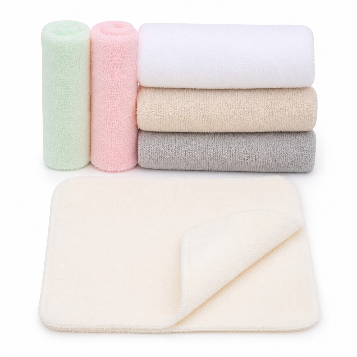 BabyAura Ultra Soft Baby Washcloth Set – Gentle & Reusable Newborn Cleaning Towels