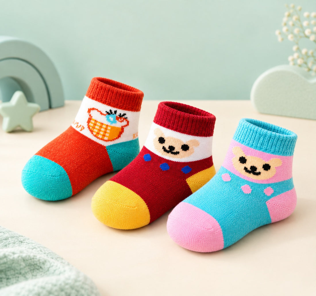 Cute Cartoon Baby Socks – Colorful & Comfortable Cotton Socks for Newborns